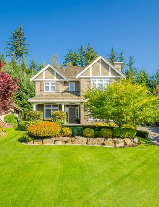 Luxury villa landscaping in Dubai, front views